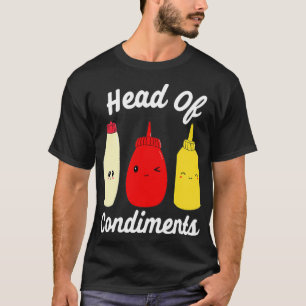 Camiseta Chefe De Condição Ketchup Maio Molhos De Mostard