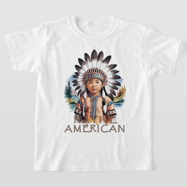 Camiseta Chefe de Jovem Americano Nativo (Postura )
