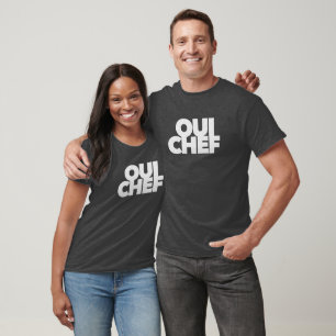 Camiseta chefe de restaurante engraçado Oui Chef equipe de
