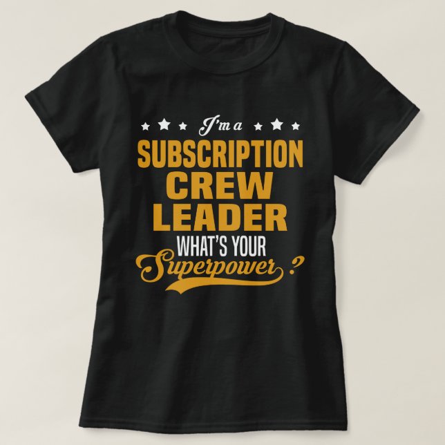 Camiseta Chefe de Tripulação de Subscrição (Frente do Design)