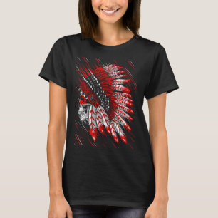 Camiseta Chefe do Crânio Indiano Nativo