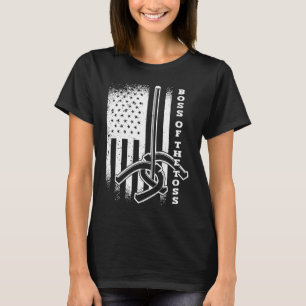 Camiseta Chefe do Toss Horseshoe Pitching Americano EUA F