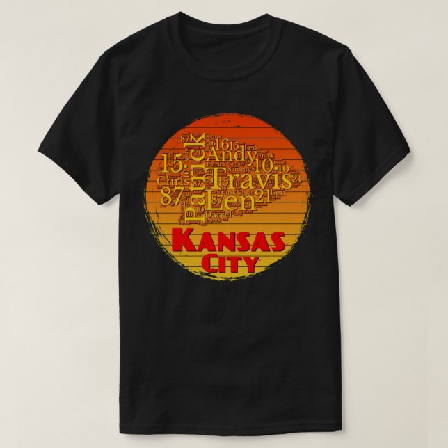 Camiseta Chefe do Ventilador do Kansas City Lover Toon Retr (Frente do Design)