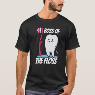 Camiseta Chefe Dos Dentes De Fio Da Escova De Dentes De Fio
