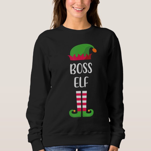 Camiseta Chefe Elf Family Matching Group Xmas (Frente)