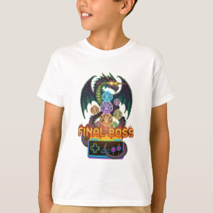 Camiseta Chefe Final Retrô Dragão & Dados   Pixel TTRPG Gam