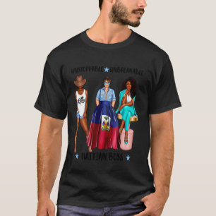 Camiseta Chefe Haitiano Negro Com Afro Mulher Forte Patriot