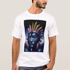 Camiseta Chefe Mayan Com Colinas Em Segundo Plano