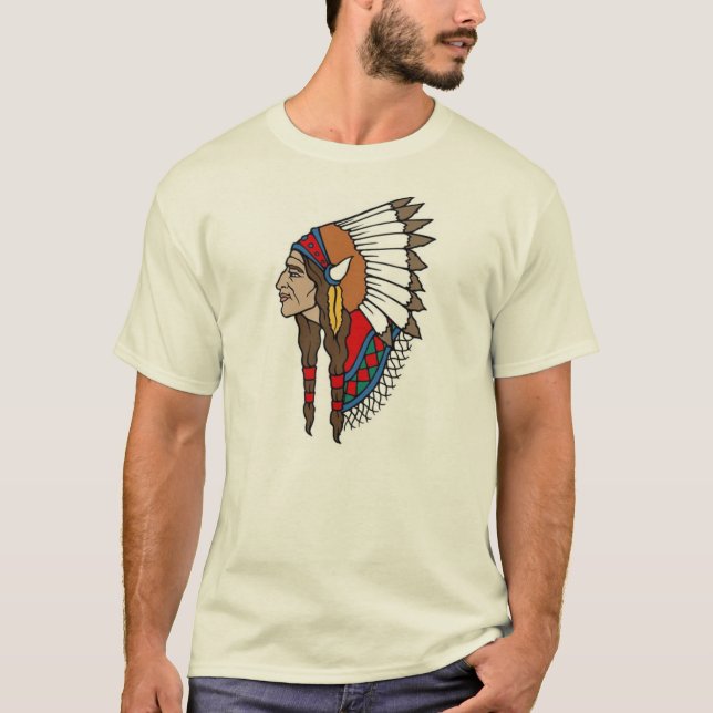 Camiseta Chefe Nativo Americano Vintage (Frente)