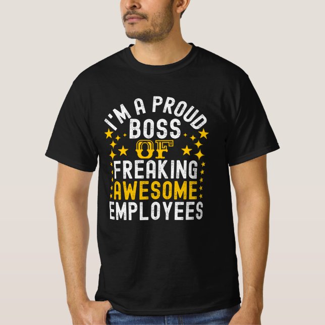 Camiseta Chefe Orgulhoso De Empregados Adoráveis (Frente)