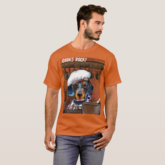 Camiseta Chefs Dachshund (Frente Completa)