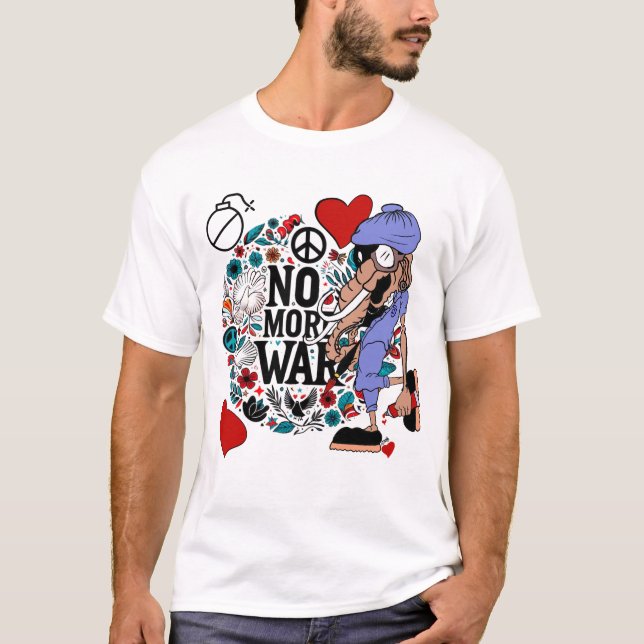 Camiseta Chega de guerra. (Frente)