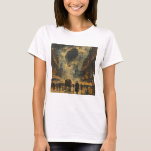 Camiseta Chegada à Noite - Cena da Rua Steampunk