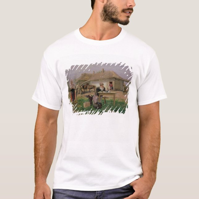 Camiseta Chegada de uma senhora da escola no (Frente)