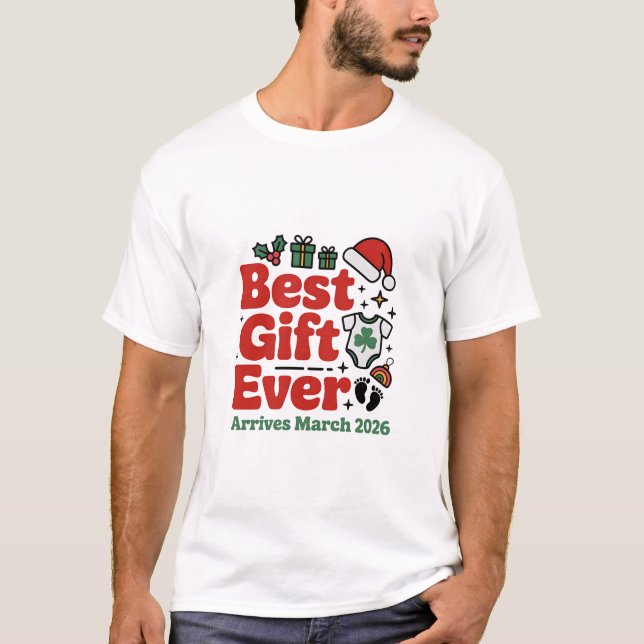Camiseta Chegam os melhores presentes em Casais de Natal de (Frente)