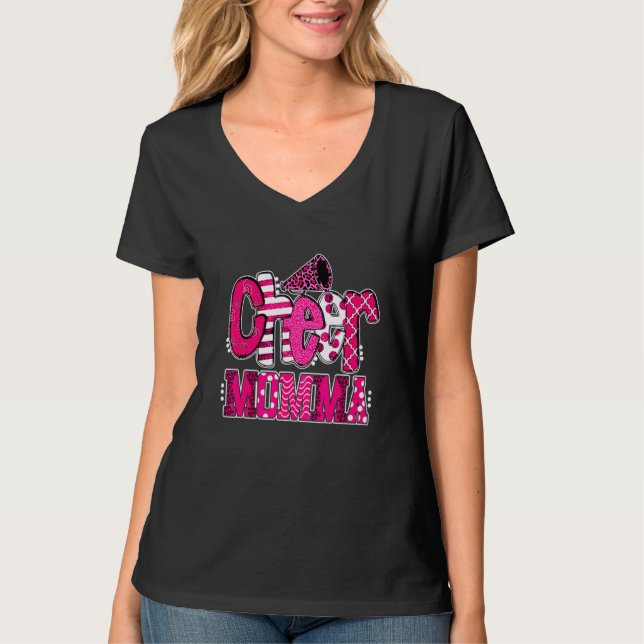 Camiseta Cheie Momma, A Maior Impressão Fã Leopardo E Pom (Frente)