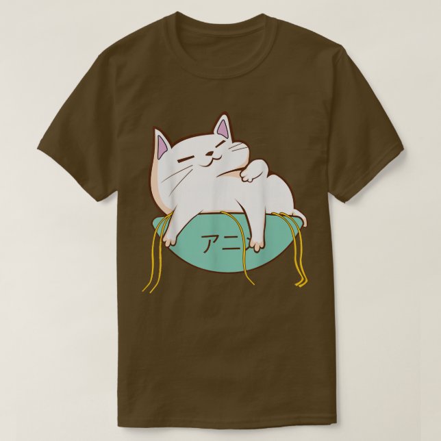 Camiseta Cheio Anime Cats Ramen (Frente do Design)