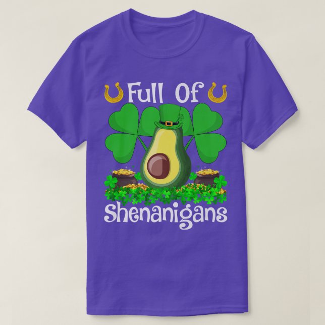 Camiseta Cheio Avocado Sobre Shenanigans Avocado Rua (Frente do Design)
