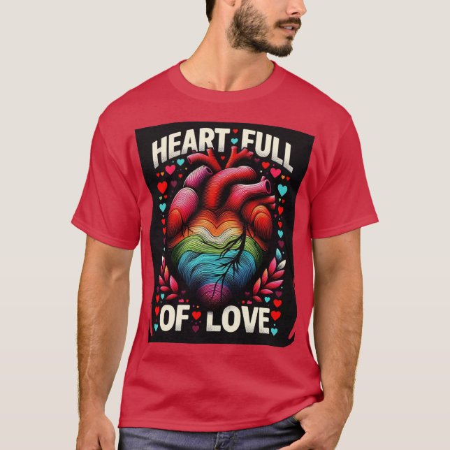 Camiseta Cheio cardíaco do amor (Frente)
