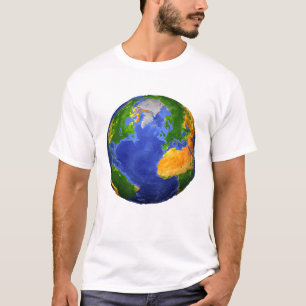 Camiseta Cheio Da Terra Mostrando Dados Topográficos.