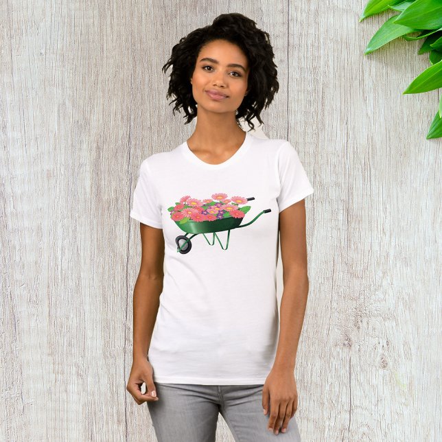 Camiseta Cheio De Barras De Rodas Das Flores, Mulher-Camisa (Criador carregado)