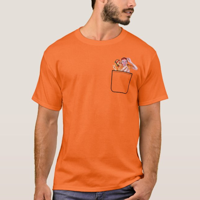 Camiseta Cheio de Bolso de Pílula Laranja (Frente)