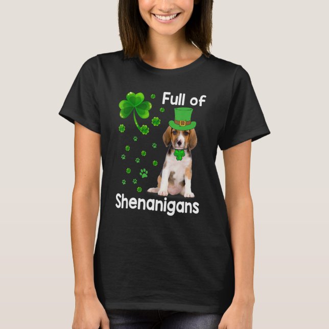 Camiseta Cheio De Cachorro De Shenanigans Leprechaun Rua Pa (Frente)