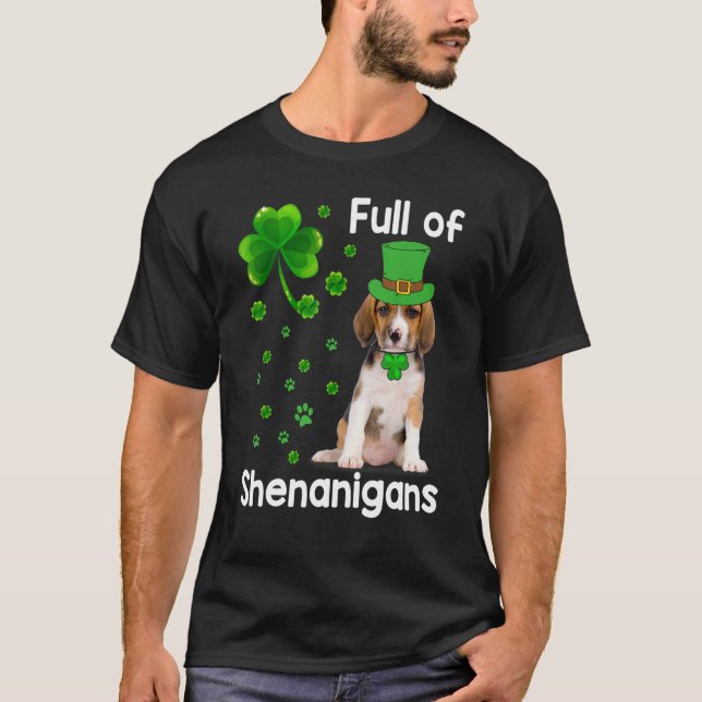 Camiseta Cheio De Cachorro De Shenanigans Leprechaun Rua Pa (Frente)