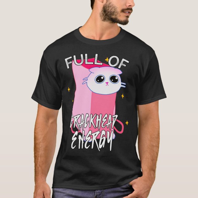 Camiseta Cheio de energia de cabeça-de-crack meme Bobo Engr (Frente)