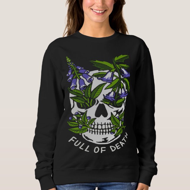 Camiseta Cheio de Morte  Botânica de Crânio (Frente)