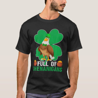 Camiseta Cheio De Shenanigans Shamrock Eagle Bird Rua Patri