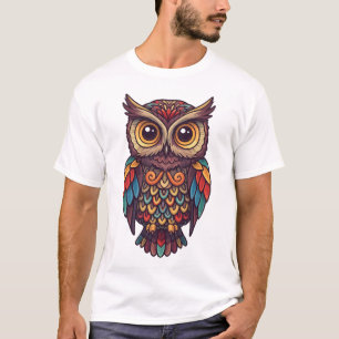 Camiseta Cheio de uma coruja estilizada