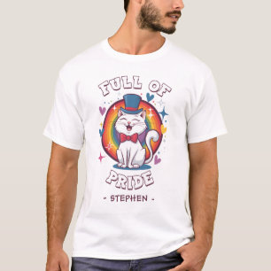 Camiseta Cheio do Orgulho Orgulho Gato LGBTQ