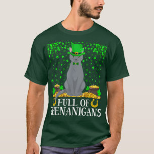 Camiseta Cheio Engraçado De Ruas De Gato Azul Russo Shenani