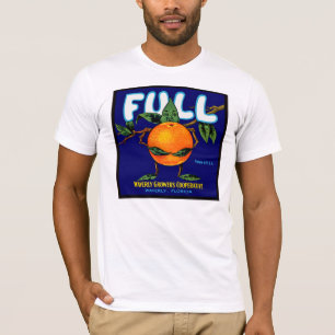 Camiseta Cheio - etiqueta alaranjada da caixa