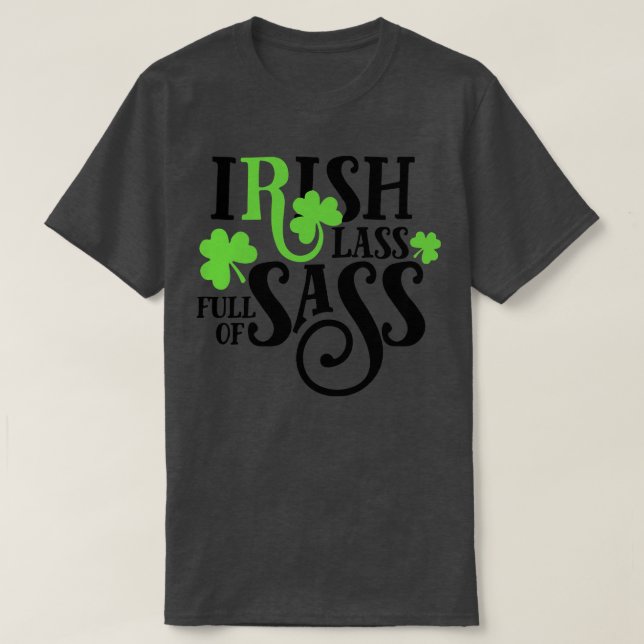 Camiseta Cheio irlandês de Dia de São Patrício de sass (Frente do Design)