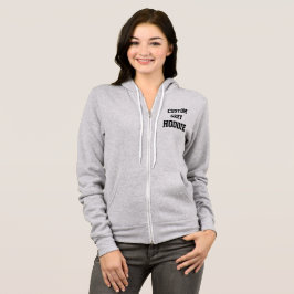 Camiseta CHEIO personalizado de CINZA feminino ZIP HOODIE