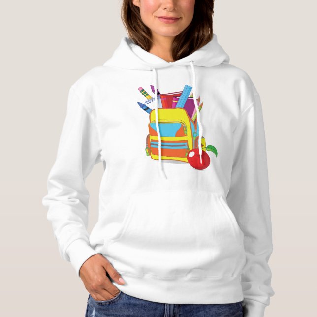 Camiseta Cheio School Bag Womens Hoodie (Frente)