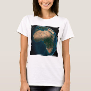 Camiseta Cheio Terra Do Espaço Acima Do Continente Africano