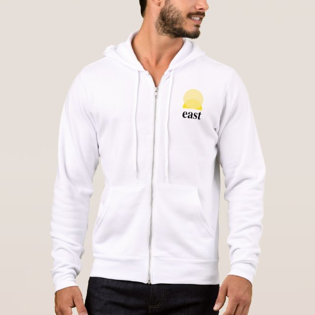 Camiseta Cheio-Zip Hoodie de branco (Frente)