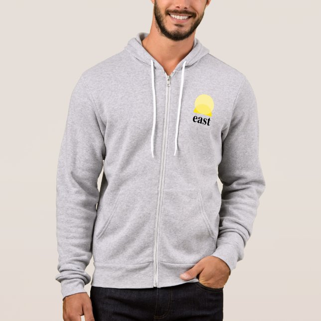 Camiseta Cheio-Zip Hoodie em Heather Atlética (Frente)