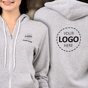 Camiseta Cheio Zip Hoodie - Logotipo frontal e traseiro, No