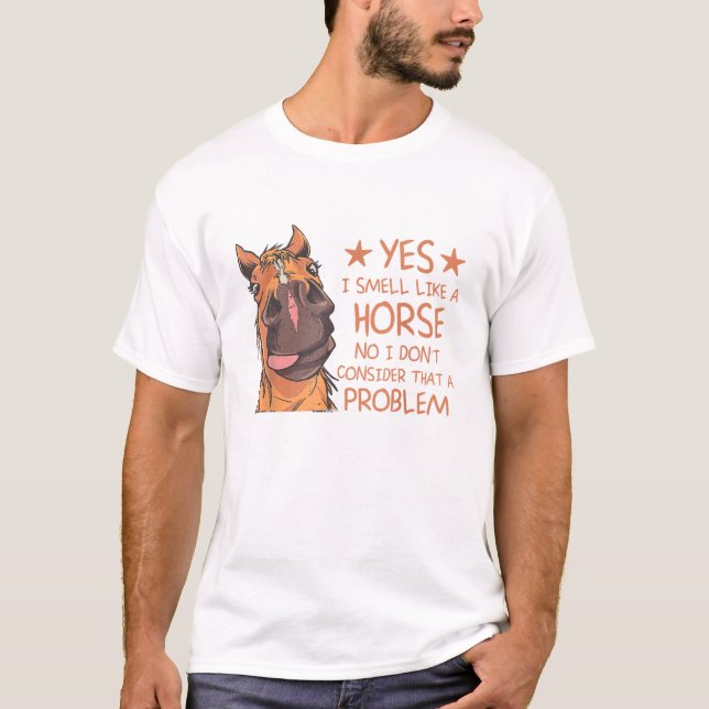 Camiseta Cheira Engraçado Como Um Dressage Inglês Cavalo H (Frente)