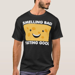 Camiseta cheirando mal provando bom queijo engraçado comida