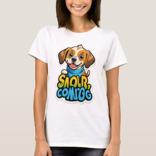 Camiseta Cheiro acontece - Caricatura Engraçada De Cachorro