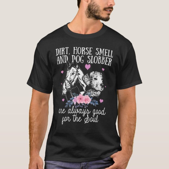Camiseta Cheiro de Cavalo Sujo e Baba de Cachorro Para Mulh (Frente)