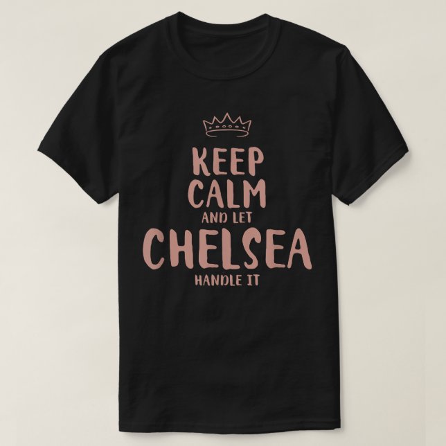 Camiseta Chelsea Mantenha Calmo Nome Personalizado Amigos E (Frente do Design)