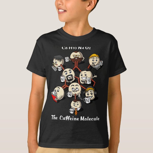 Camiseta Chemistry Caffeine Molecule Funny Science Geek Cof (Frente)