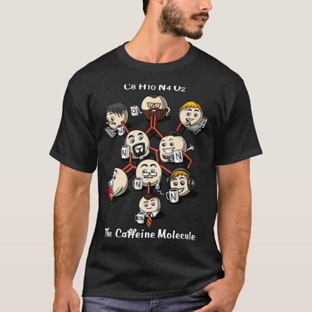 Camiseta Chemistry Caffeine Molecule Funny Science Geek Cof (Frente)