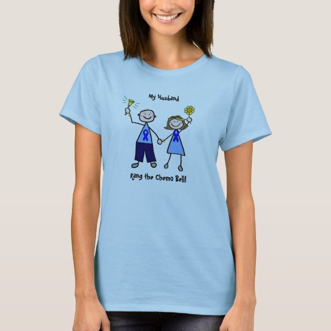Camiseta Chemo Bell - homem do cancro do cólon (Frente)